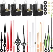 4 Pcs Clock Movement Mechanisms Clock Kit with 6 Different Pairs of Hands Repai