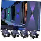 2LEDs Multi-Color Solar Wall Lights, Up and Down Lighting Solar Outdoor Light