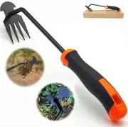 Hand Weed Puller Dual-Action 4-Claw Weeder with Ergonomic Grip Garden Tool Ideal