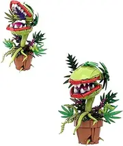 VizBrou Little Shop of Horrors Audrey II Piranha Plant Flower Building Blocks Set, 301 Pieces, Ages 6+