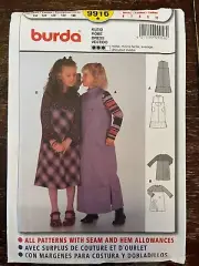 Burda 9916 UNCUT Sewing Pattern, Girls' Dress, Size 6-10