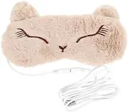 HOUDERCO 1Set Eye Patch Light Blocking Sleeping Blindfold with USB Heating for Eye Fatigue Relief for Dark Circles and Insufficient Sleep Comfortable Magnetic Cloth Design