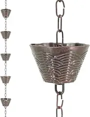 DFTDFYXYRain Chain Outdoor Rain Chains Aluminum Rain Water Catcher 3.2-26.2FT Adjustable Rain Catcher Chain Hanging with Hooks and Fixings for Window Garden Decorations,Eaves Drainage,2m(6.5ft)