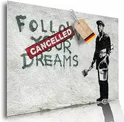 [Lineo] Poster Follow Your Dreams Banksy Art Print Wall Art 60 x 42 cm Art Modern Picture Street Art Graffiti Wall Poster Loft Living Room (Follow Your Dreams)