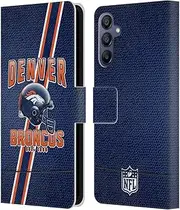 Head Case Designs Officially Licensed NFL Football Stripes Denver Broncos Logo Art Leather Book Wallet Case Cover Compatible with Samsung Galaxy A15