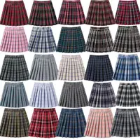 在飛比找ETMall東森購物網優惠-48CM新款大碼裙中長百折百褶格子學生女校班服禮服表演半身高