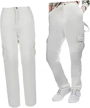 [Healeved] Multi-pocket Work Pants Women High Waisted Cargo Pants for Ladies Comfortable and Breathable Size l