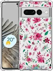 Glisten - Google Pixel 7 Pro 5G Case, Google Pixel 7Pro Clear Case - Floral Pink Pattern Printed Slim Fit Flexible Clear Shockproof Designer Back Case/Cover for Google Pixel 7 Pro 5G only.