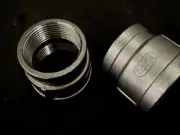 STAINLESS STEEL REDUCER COUPLING 1 1/2" x 1 1/4" NPT PIPE RC-150-125