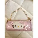 💯99免運💯中古HELLO KITTY粉色圓筒包小衆設計可愛包包女