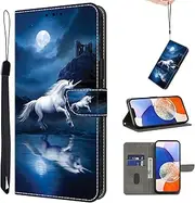 [TUOLISG] Samsung Galaxy A10 Case, Premium PU Leather Flip Wallet Case [Stand Function] [Card Slots] Protective Wallet Mobile Phone Case for Samsung Galaxy A10 - White Horse