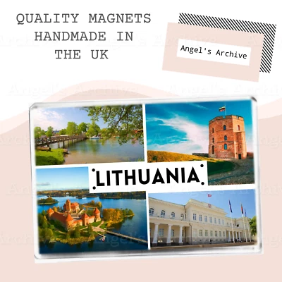 LITHUANIA ✳ EUROPE ✳ SOUVENIR TOURIST HOLIDAY ✳ LARGE FRIDGE MAGNET ✳ GREAT GIFT