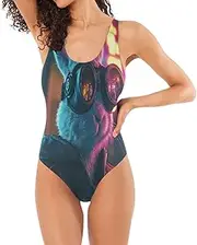 [Joisal] Beautiful Woman Dragons Swimsuit One Piece Backless One Piece Push up Bathing Suits for Women with Bra