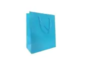 250 x BLUE GLOSSY LAMINATED PAPER GIFT CARRY SHOPPING BAGS BULK - SMALL MEDIUM