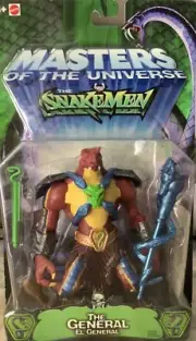 2003 MOTU vs. Snake Men The General Rattlor Figure MOC Mattel w/ Protecter