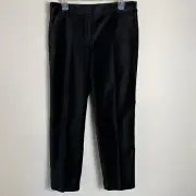 Ann Taylor LOFT Velvet Flat Front Pants-Black-Riviera Slim-Size 8-NWT