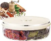 Condiment Tray with Lid | Seasoning Storage Box with Clear Lid - Multi-Functional Seasoning Containers with Handle for Storing Seasonings, Candies, Trinkets