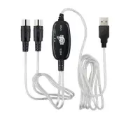 USB IN-OUT MIDI Interface Cable Converter PC to Music Keyboard Adapter Cord