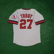 Mike Trout California Angels Men's Cooperstown Grey Road Jersey w/ Team Patch