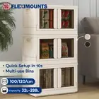 FLEXIMOUNTS Stackable Storage Bins With Lids Plastic Collapsible Storage Bins