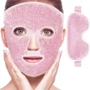 Cooling Gel Eye Mask Face Mask Set,2Pcs Reusable Cold Hot Gel Eye Face Mask for