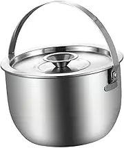 PAMINGONO Stainless Steel Grease Container with Strainer Ghee Pot for Kitchen Use Easy Clean Oil Filter with Comfortable Handle for Cooking Oil Separation and Storage