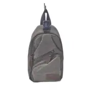 Men's Republic Canvas Single Strap Sling Bag On the Go Portable Backpack Grey