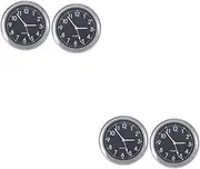 ULTECHNOVO 2sets Car Clock Night Light Clock Car Mounted Clock Luminous Adhesive Luminous Car Vent Clocks Adhesive Clock Small Dashboard Clock Car Dashboard Watch Quartz Clock Black