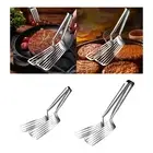 Flipper Spatula with Tong Easy Grip Kitchen Gadget for Meats Egg Pizza Pies