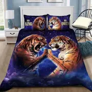 v3801 Bed Sheets Tiger Couple Power Her And His ding Duvet Cover Set Bed Linen Bed Sheets IU3801