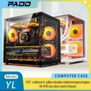 PADO YL M-ATX Gaming PC Case Desktop 270° Sea View Room Computer