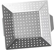 Outanaya Non Stick Grill Pan Carbon Steel BBQ Tray for Outdoor Cooking Durable Barbecue Plate for Steaks Vegetables and More Easy to Clean BBQ Tool