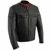 Milwaukee Leather MLM1504 Men's Black ‘The Skelly Racer’ Premium Moto Leather