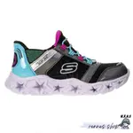 SKECHERS GALAXY LIGHTS 童鞋 大童 慢跑 燈鞋 瞬穿舒適科技 黑水藍 303701LBKMT