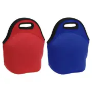 Insulated Lunch Bags, 2Pack 12"x6"x12" Portable Containers Bag, Red, Dark Blue