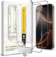 TQLGY 2 Pack for iPhone 16 Pro Max Screen Protector, Military Grade Shatterproof 9H+ Tempered Glass, Auto Dust-Removal Installation, Full Coverage, HD, Anti-Scratch, Anti-Fingerprint, No Bubble