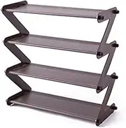 Shoe Shelf Simple Multi-Layer Shoe Cabinet Household Small Dormitory Stainless Steel Shoe Storage-Coffee
