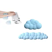 2Pcs Cloud Keyboard Wrist Rest Comfortable Memory Foam Wrist Rest for Computer Laptop-Blue