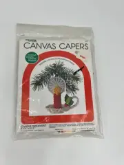 Vintage Canvas Capers Candle Ornament Dick Martin Design 1981 Cross Stitch