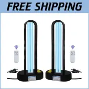 Remote-Controlled UV-C Lamp 2-Pack - 38 Watts for Effective Room Sanitization