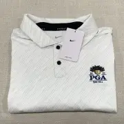Nike Men's DriFIT Victory+ ADV AOP Golf Polo White Scratch PGA Oak Hill 23