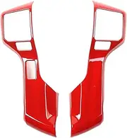 Interior Console Trim For 4Runner 2010+ Car Interior Steering Wheel Button Switch Decoration Cover Frame Trim Stickers Car Interior Accessories(Red A)