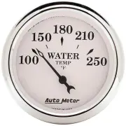 Auto Meter Old Tyme White Water Temperature 250 Deg F Gauge 2-1/16'' Electrical