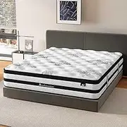 Audreamy Double Mattress Athens 34cm Euro Top Hybrid - 7-Zone Pocket Spring & Memory Foam, Medium Firm, Enhanced Edge Support, Breathable Cooling Vacuum Packed in a Box
