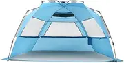 Pacific Breeze Easy Setup Beach Tent Deluxe XL, SPF 50+ Pop Up Beach Tent provides shade from The sun for 4+ people
