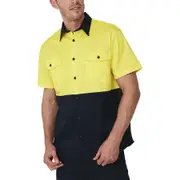 Blacksmith Men's Stretch High Vis Short Sleeve Work Shirt - Yellow