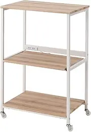 Takeda Corporation T0-VRRL89VNA Storage Rack, Shelf, Casters Included, Vintage Natural, 23.6 x 15.7 x 35.4 inches (60 x 40 x 89.5 cm), Vintage Style, Microwave Stand Rack