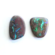 Boulder opal 6.92ct set of 2 Australian natural solid loose stone parcel Koroit