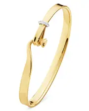 Georg Jensen 18K Yellow Gold Torun Diamond Bangle Bracelet