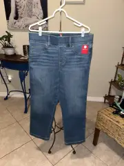 NWT SPANX Petite Straight Leg Jeans - Vintage Indigo 1X Petite 20356Q